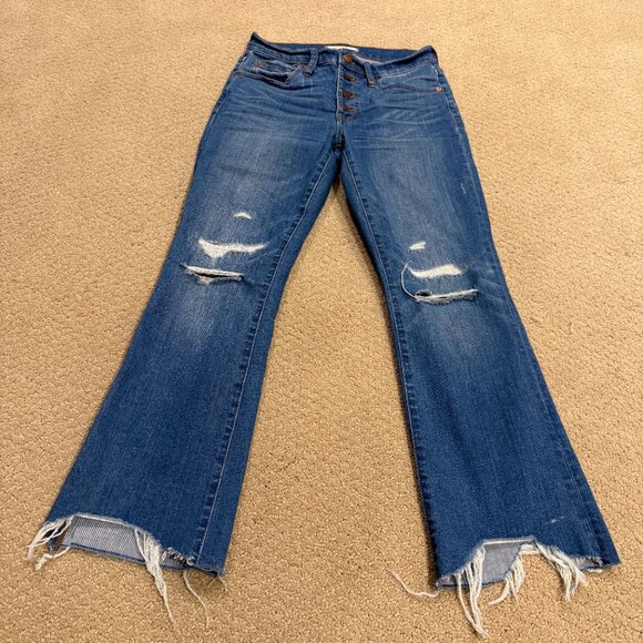 Madewell Cali Demi-Boot Jean Boho Ankle Bronson Wash: Button-Front Sz 25 JO512 - Picture 8 of 16